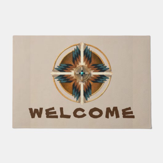 Native American Mandala door Mat (Voorkant)