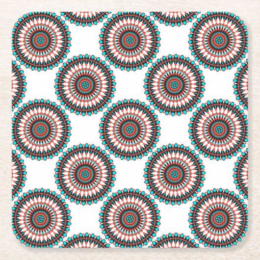 Native American Mandala Kartonnen Onderzetters (Voorkant)