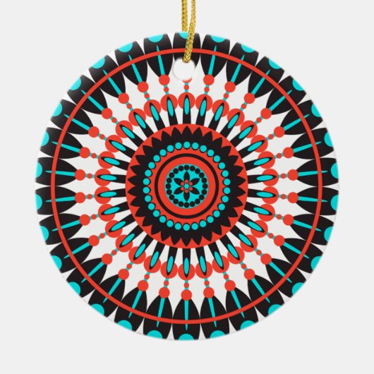 Native American Mandala Keramisch Ornament (Voorkant)