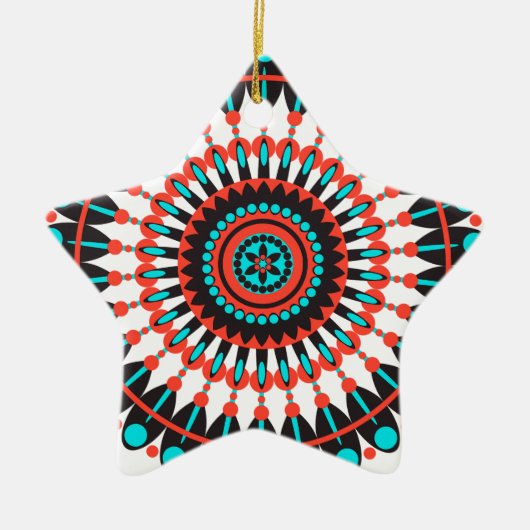 Native American Mandala Keramisch Ornament (Voorkant)