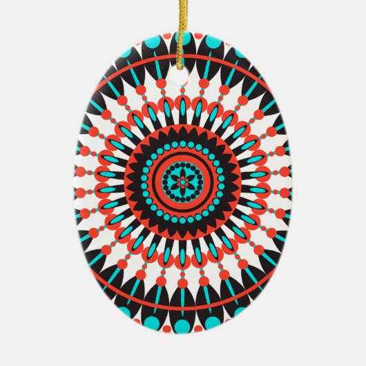 Native American Mandala Keramisch Ornament (Voorkant)