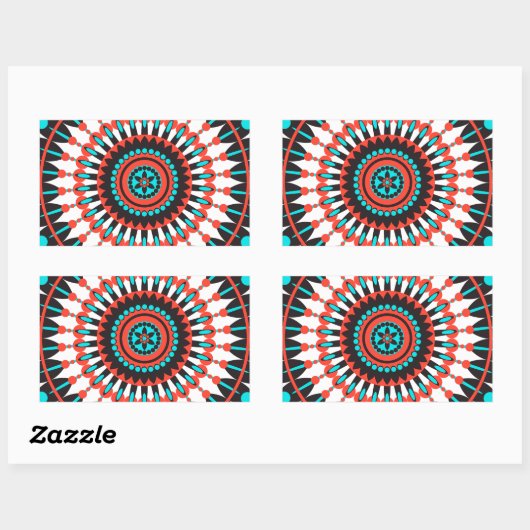 Native American Mandala Rechthoekige Sticker (Vel)