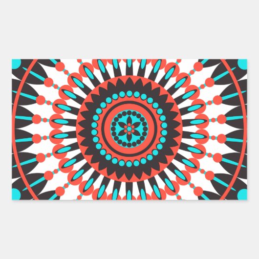 Native American Mandala Rechthoekige Sticker (Voorkant)