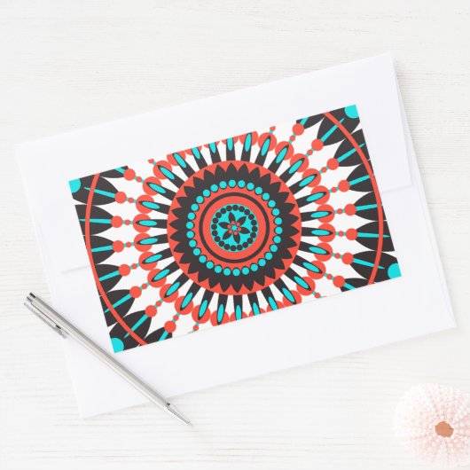 Native American Mandala Rechthoekige Sticker (Envelop)