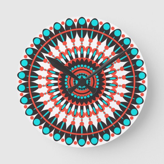 Native American Mandala Ronde Klok (Voorkant)