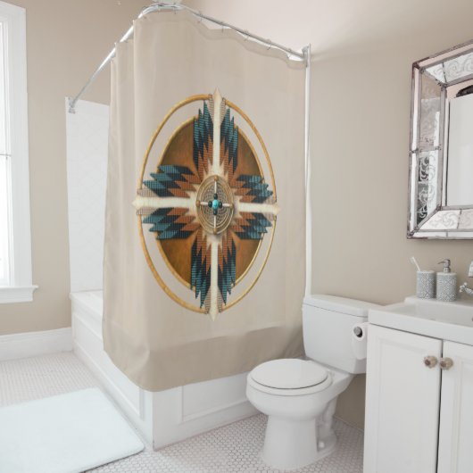 Native American Mandala Showgordijn Douchegordijn (In situ)