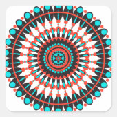 Native American Mandala Vierkante Sticker (Voorkant)