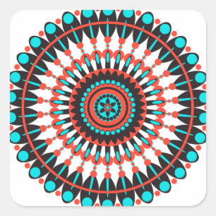 Native American Mandala Vierkante Sticker