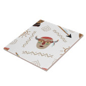 Native American Mask Wit Tegeltje (Zijkant)