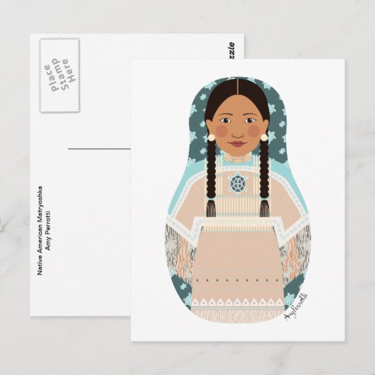 Native American Matryoshka Briefkaart (Voorkant / Achterkant)