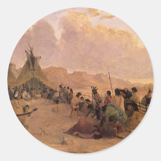  Native American, Medicine Dance van Eastman Ronde Sticker (Voorkant)