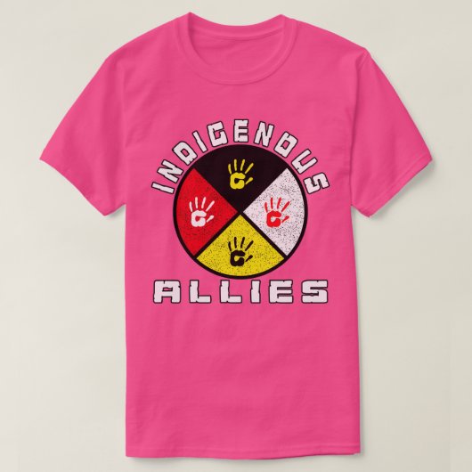 Native American Medicine Wheel Inheems Allies T-shirt (Design voorkant)