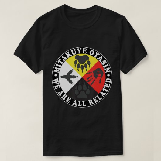 Native American Medicine Wheel, Mitakuye Oyasin T- T-shirt (Design voorkant)