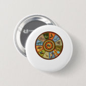 Native American Medicine Wheel Ronde Button 5,7 Cm (Voorkant /achterkant)