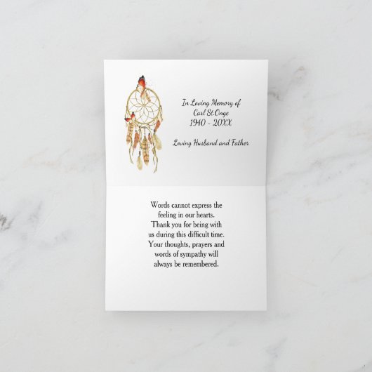 Native American Memorial Foto Dank u wel Bedankkaart (Binnen)