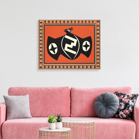 Native American Mimbres Bat Bird Wrapped Canvas (Insitu (Woonkamer))