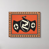 Native American Mimbres Bat Bird Wrapped Canvas (Voorkant)