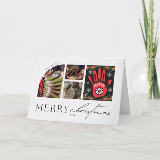 Native American MMIW aangepaste kerstgroet Kaart (Voorkant)
