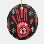 Native American MMIW rood en zwart Powwow Keramisch Ornament (Links)