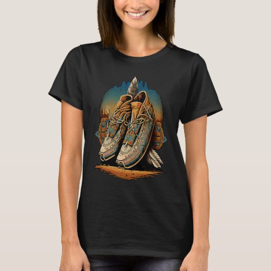 Native American Moccasins Niet vergeten T-shirt (Voorkant)