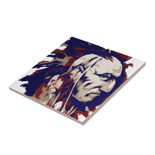 Native American Mohawk Tegeltje (Zijkant)