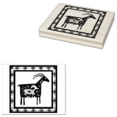 Native American Mountain Mama Ram met Baby Stamp Rubberstempel (Gestempeld)