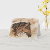 Native American Mustang Horse Art beroemd gemaakt  Kaart (Gele Bloem)