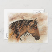 Native American Mustang Horse ArT van BiHrLe Briefkaart (Voorkant / Achterkant)