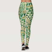 Native American naadloos tribaal patroon groen Leggings (Achterkant)