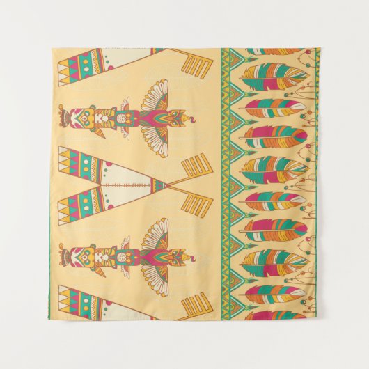 Native american native pat wandkleed (Voorkant (horizontaal))