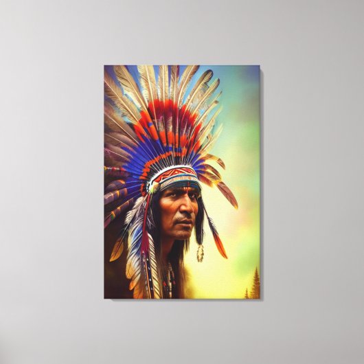 Native American Ojibwe Canvas Print (Voorkant)