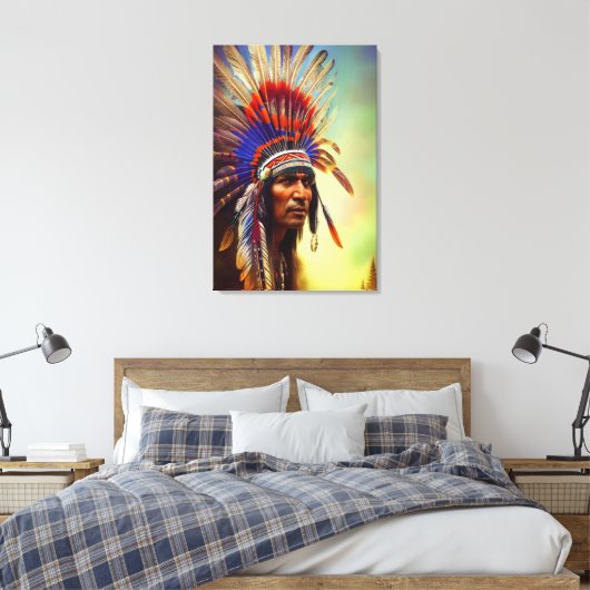 Native American Ojibwe Canvas Print (Insitu (Slaapkamer))