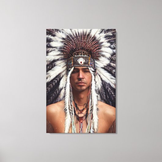 Native American Ojibwe Canvas Print (Voorkant)