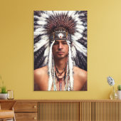 Native American Ojibwe Canvas Print (Insitu (Woonkamer))