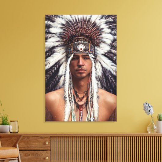 Native American Ojibwe Canvas Print (Insitu (Woonkamer))
