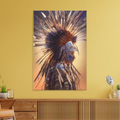Native American Ojibwe Canvas Print (Insitu (Woonkamer))