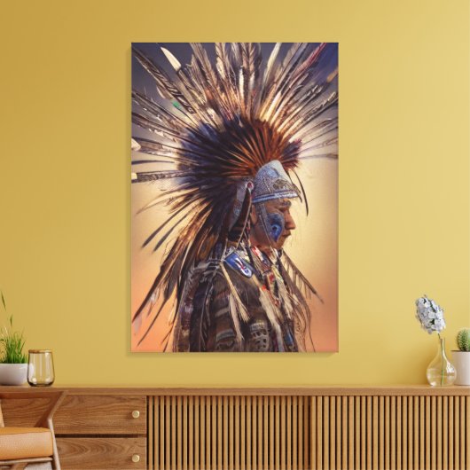 Native American Ojibwe Canvas Print (Insitu (Woonkamer))