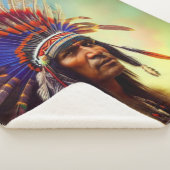 Native American Ojibwe Sherpa Blanket Deken (3/4)