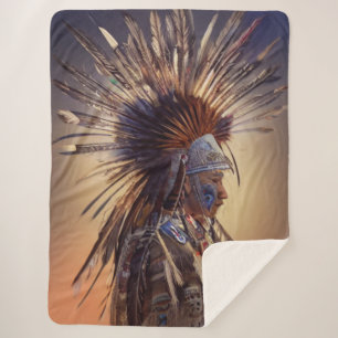 Native American Ojibwe Sherpa Blanket Sherpa Deken