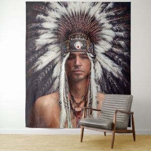 Native American Ojibwe Tapestry Wandkleed