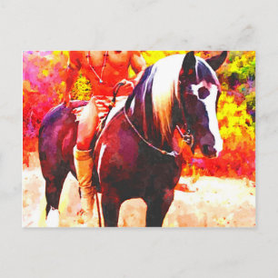 Native American on Horseback ♂ Briefkaart