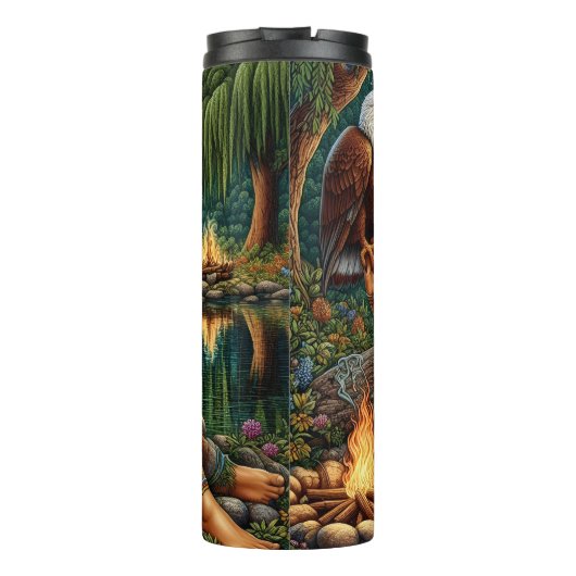 Native American Oracle, Eagle's Moonlight Vigil. Thermosbeker (Achterkant)