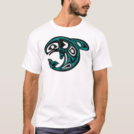 Native American Orca Whale, turkooise T-shirt