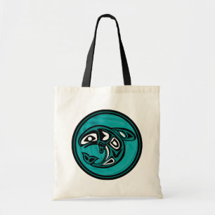 Native American Orca Whale, turkooise Tote Bag