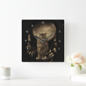 Native American Owl and Dream Catcher Vierkante Klok (Huis)