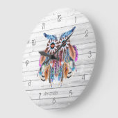 Native American Owl Dreamweaver Large Clock Grote Klok (Hoek)