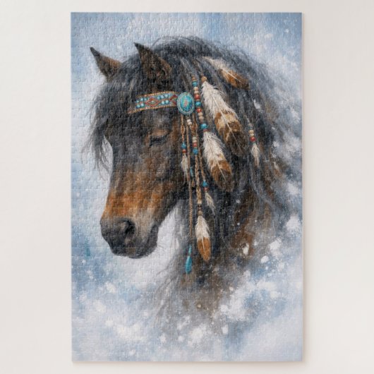 Native American Paard - Puzzel (Verticaal)
