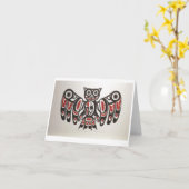 Native American Pacific NW Uil Design Note Kaart (Gele Bloem)