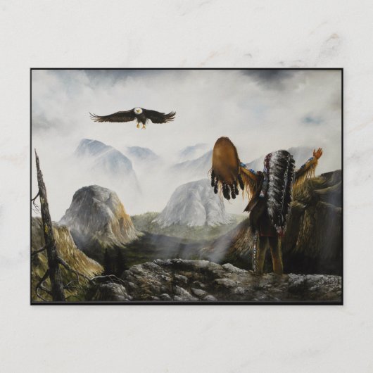 Native American Painting~ Welcome Friend Briefkaart (Voorkant)