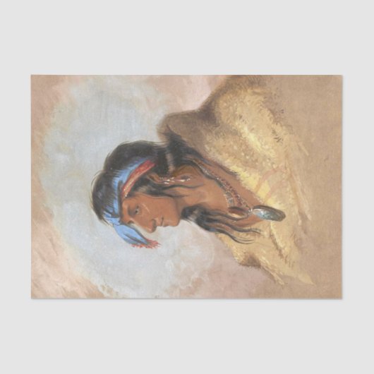 Native American  Painting White Plume Tissuepapier (Voorkant)